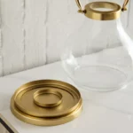 Alpha Metal Leather Textured Pillar Candleholder - 19.5x19.5x20 cm