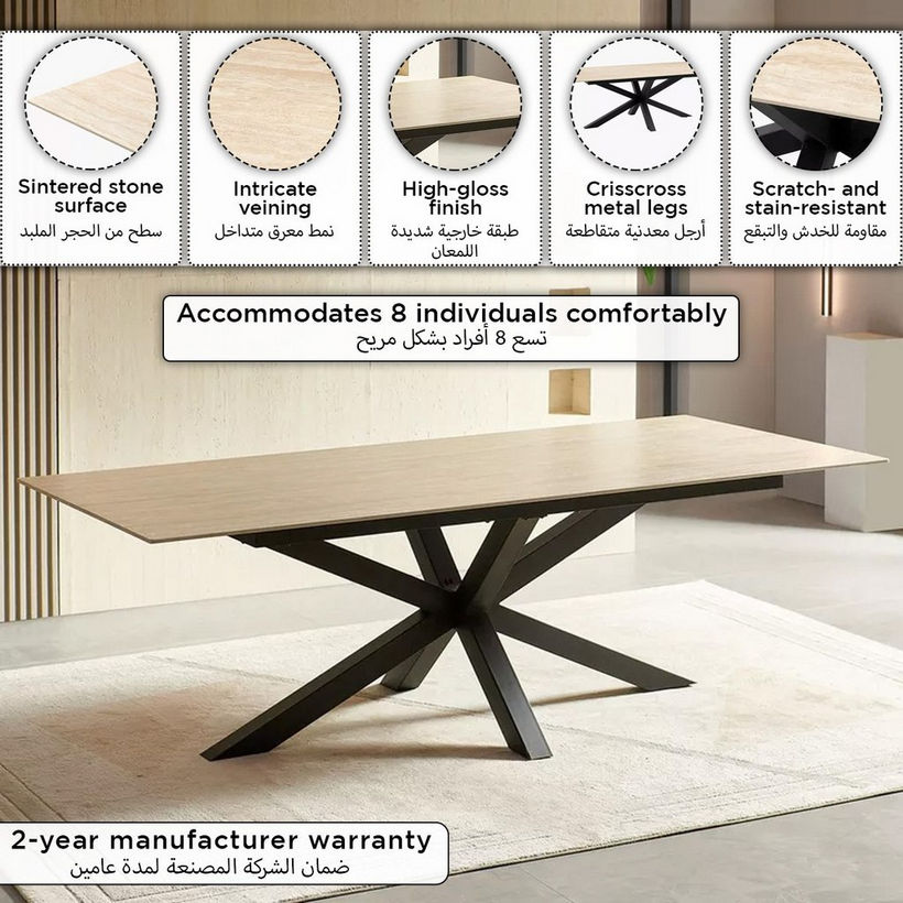 Belicia 8-Seater Sintered Stone Dining Table - Image 9