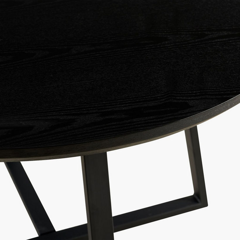 Black Burn 4-Seater Round Dining Table - Image 6