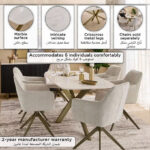 Cavon Portola 6-Seater Genuine Marble Top Dining Table