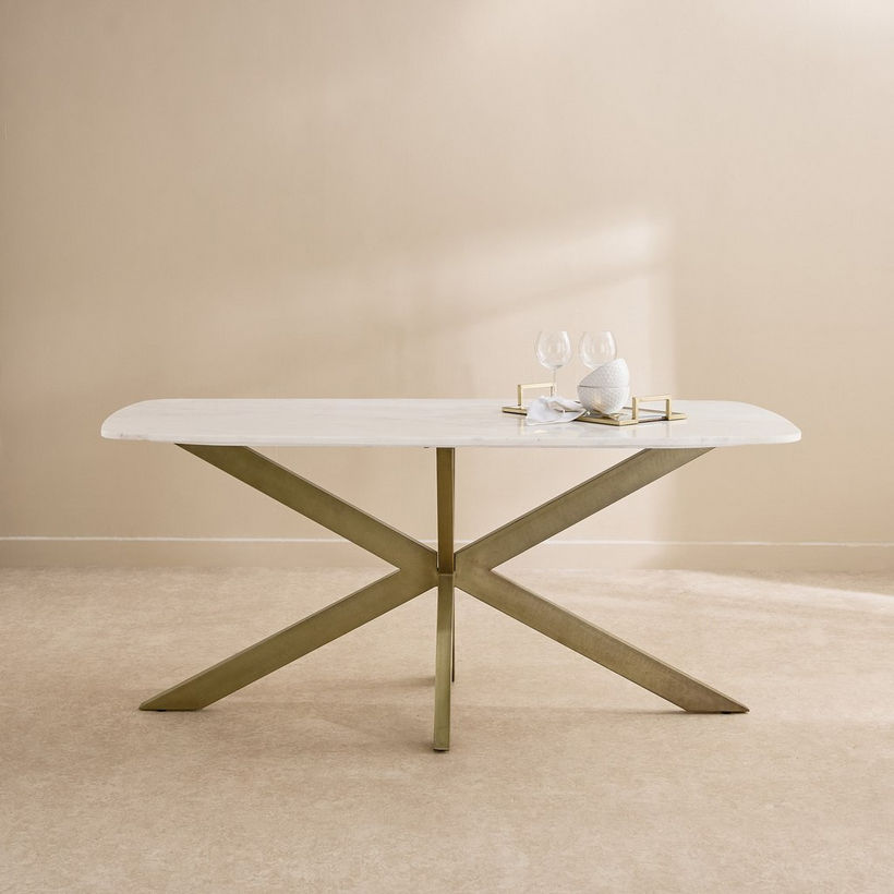 Cavon Portola 6-Seater Genuine Marble Top Dining Table - Image 3