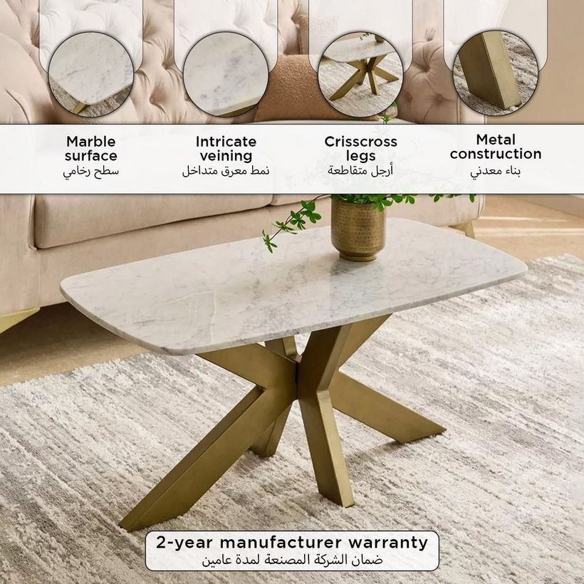 Cavon Portola NXT Genuine Marble Top Coffee Table - Image 10