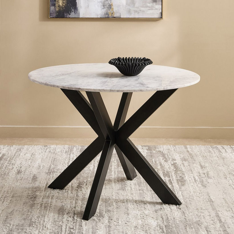 Cavon Portola 4-Seater Genuine Marble Top Round Dining Table - Image 3