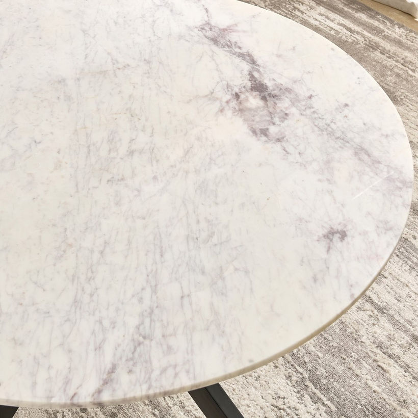 Cavon Portola 4-Seater Genuine Marble Top Round Dining Table - Image 5