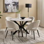 Cavon Portola 4-Seater Genuine Marble Top Round Dining Table