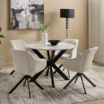 Cavon Portola 4-Seater Genuine Marble Top Round Dining Table