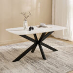 Cavon Portola Genuine Marble Top 6-Seater Dining Table