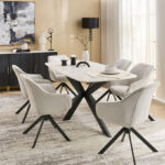 Cavon Portola Genuine Marble Top 6-Seater Dining Table
