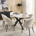 Cavon Portola Genuine Marble Top 6-Seater Dining Table