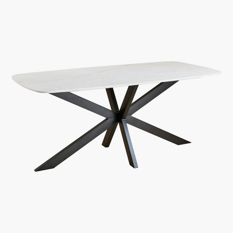 Cavon Portola Genuine Marble Top 6-Seater Dining Table - Image 9