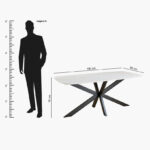 Cavon Portola Genuine Marble Top 6-Seater Dining Table