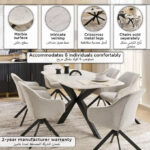 Cavon Portola Genuine Marble Top 6-Seater Dining Table