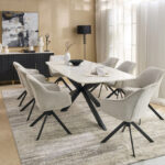 Cavon Portola Genuine Marble Top 8-Seater Dining Table