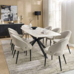 Cavon Portola Genuine Marble Top 8-Seater Dining Table