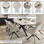 Cavon Portola Genuine Marble Top 8-Seater Dining Table