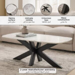 Cavon Portola Genuine Marble Top Coffee Table