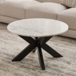 Cavon Portola Genuine Marble Top Round Coffee Table