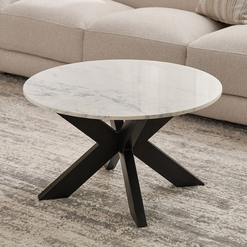 Cavon Portola Genuine Marble Top Round Coffee Table - Image 3