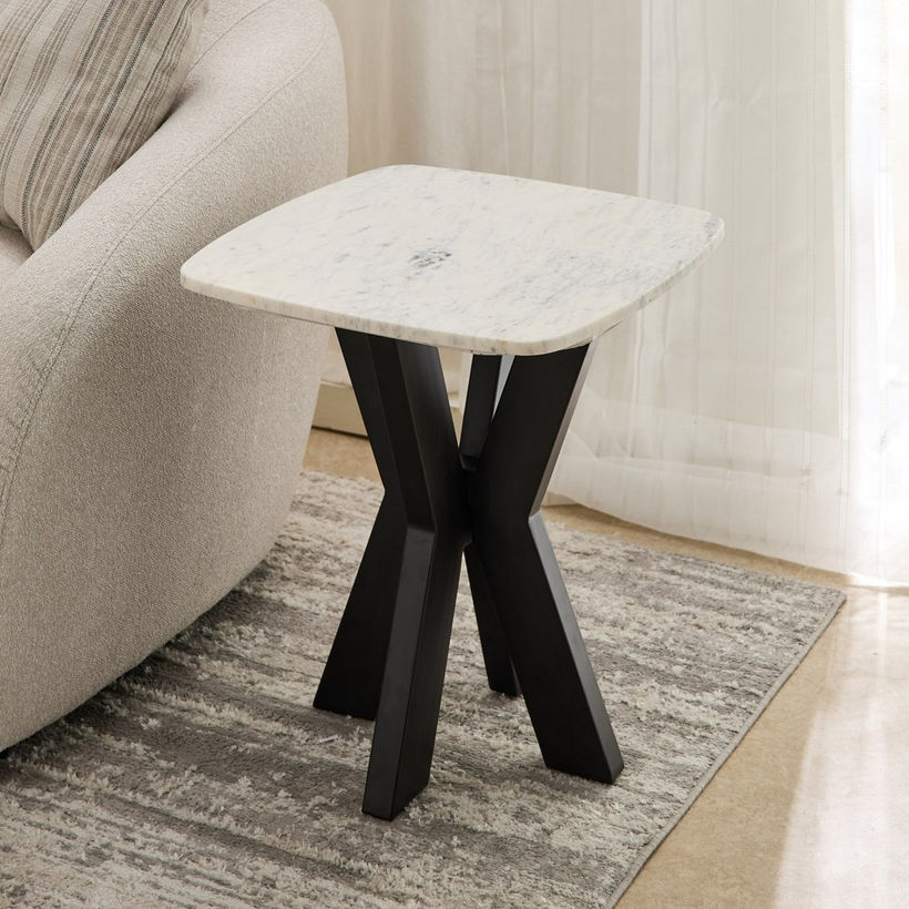 Cavon Portola Genuine Marble Top End Table - Image 3