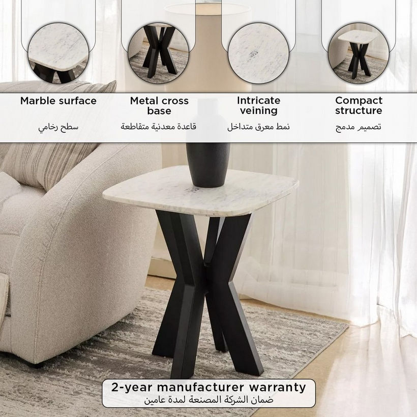 Cavon Portola Genuine Marble Top End Table - Image 11