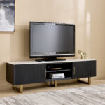 Cavon Fabio Portola 1.8-Meter Solid Wood TV Unit with Genuine Marble Top for TVs upto 75 inch