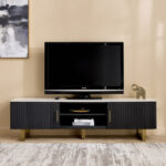 Cavon Fabio Portola 1.8-Meter Solid Wood TV Unit with Genuine Marble Top for TVs upto 75 inch