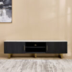 Cavon Fabio Portola 1.8-Meter Solid Wood TV Unit with Genuine Marble Top for TVs upto 75 inch