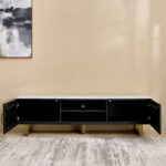 Cavon Fabio Portola 1.8-Meter Solid Wood TV Unit with Genuine Marble Top for TVs upto 75 inch