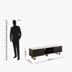 Cavon Fabio Portola 1.8-Meter Solid Wood TV Unit with Genuine Marble Top for TVs upto 75 inch