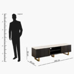 Cavon Fabio Portola 1.8-Meter Solid Wood TV Unit with Genuine Marble Top for TVs upto 75 inch