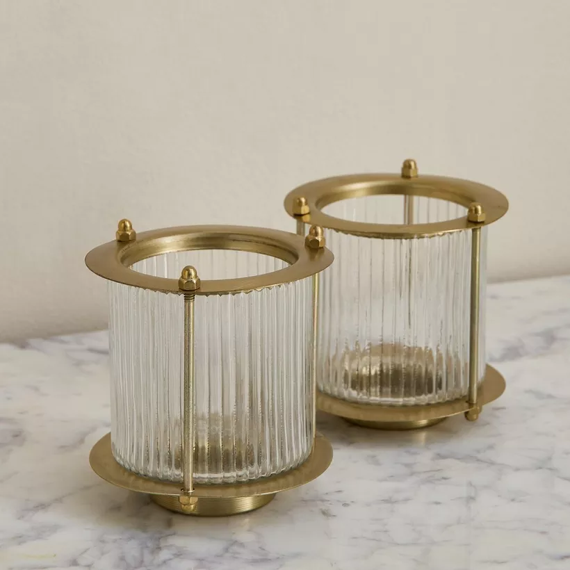 Kumudh Zen 2-Piece Decorative Tealight Candleholder Set with Base - 10.5x10.5x11 cm - Image 3