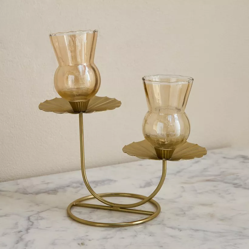 Kumudh Zen Decorative Multi Tealight Candleholder with Base - 21x12.5x23 cm - Image 3