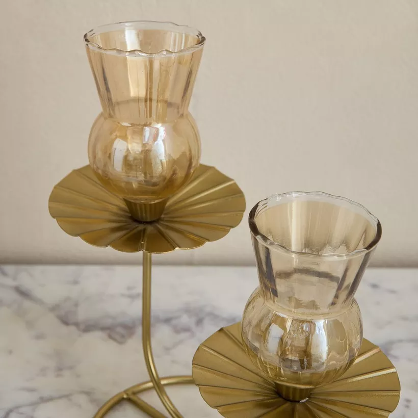 Kumudh Zen Decorative Multi Tealight Candleholder with Base - 21x12.5x23 cm - Image 4