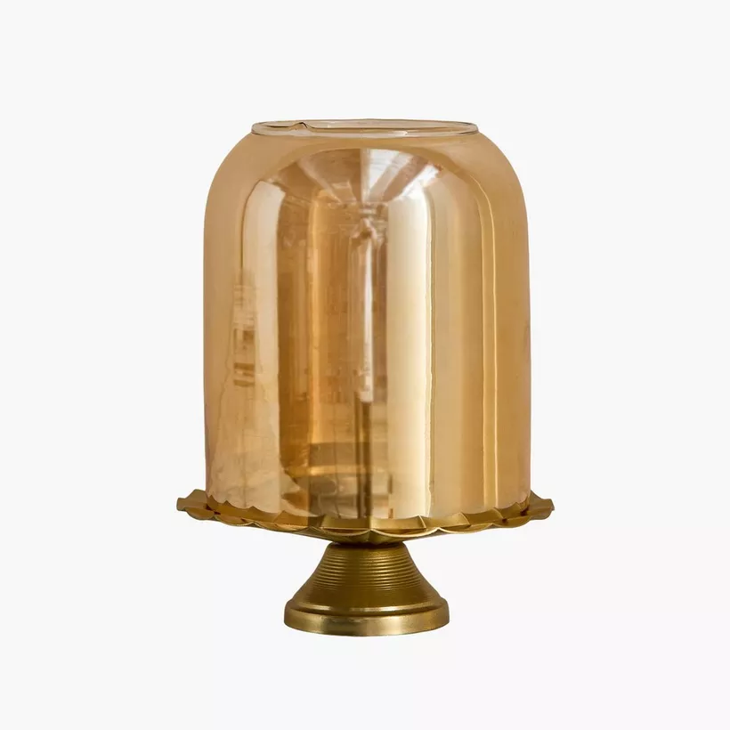 Kumudh Zen Decorative Glass Dome Tealight Candleholder with Base - 12.5x12.5x16 cm - Image 2