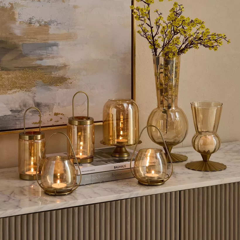 Kumudh Zen Decorative Glass Dome Tealight Candleholder with Base - 12.5x12.5x16 cm - Image 6