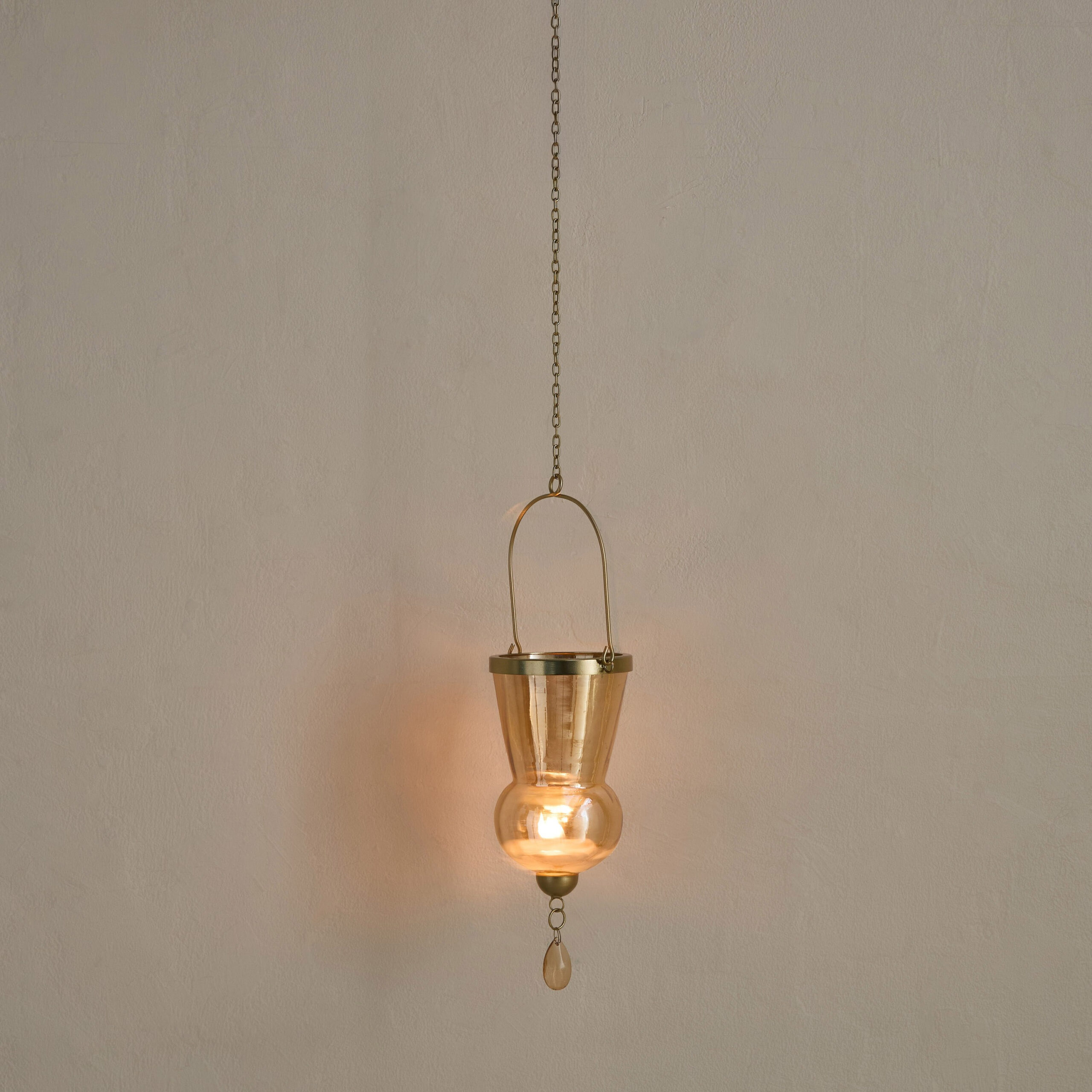 Kumudh Zen Decorative Hanging Tealight Candleholder with Chain - 10x10x58 cm