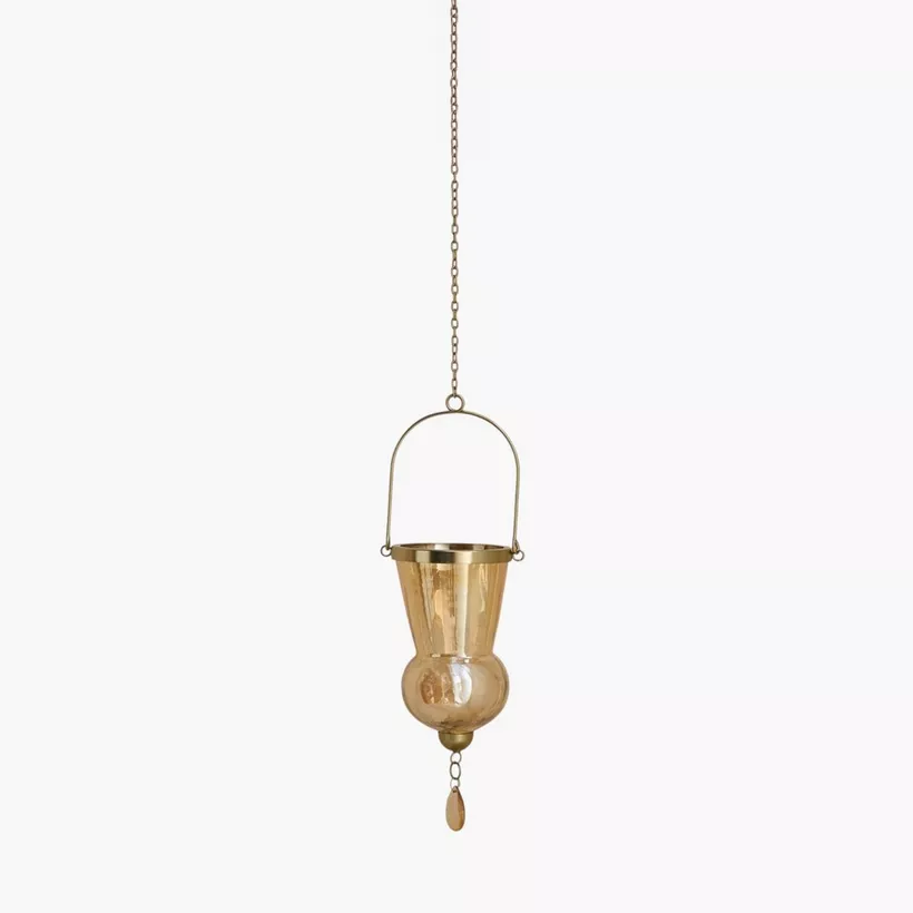 Kumudh Zen Decorative Hanging Tealight Candleholder with Chain - 10x10x58 cm - Image 2