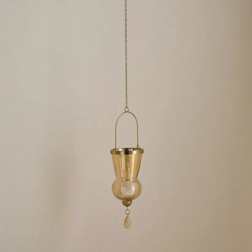 Kumudh Zen Decorative Hanging Tealight Candleholder with Chain - 10x10x58 cm - Image 3