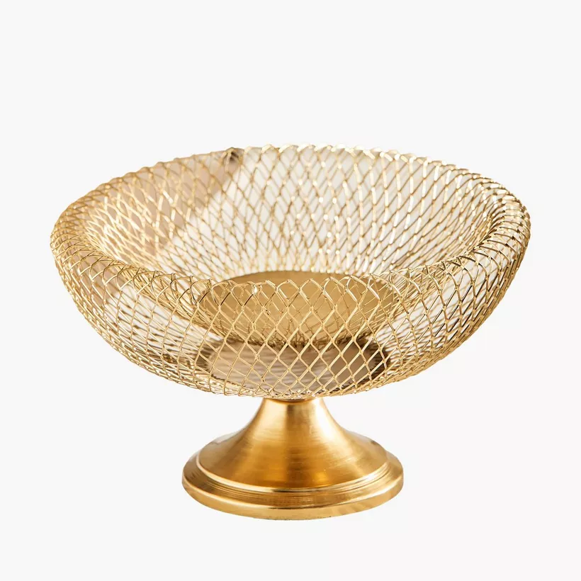 Kumudh Aurora Decorative Mesh Footed Bowl - 21x21x33 cm - Image 2
