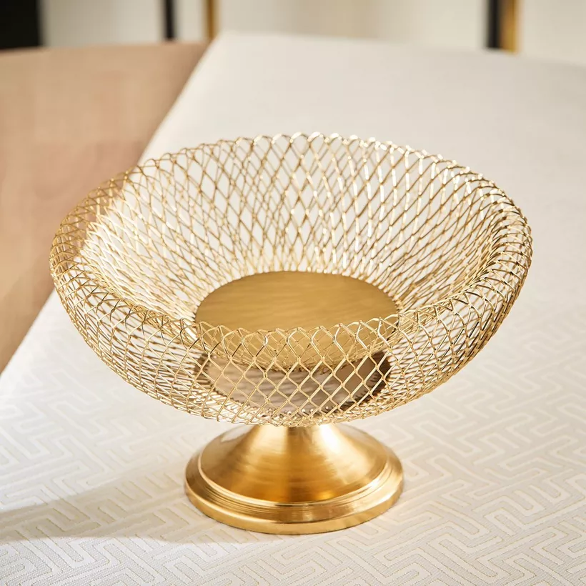 Kumudh Aurora Decorative Mesh Footed Bowl - 21x21x33 cm - Image 3