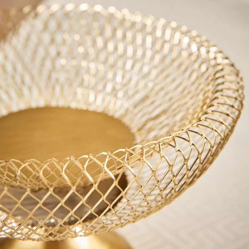 Kumudh Aurora Decorative Mesh Footed Bowl - 21x21x33 cm - Image 5