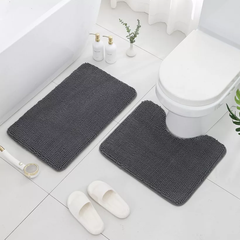 Luxot Elite 2-Piece Chenille Memory Foam Bath Mat Set - Image 3
