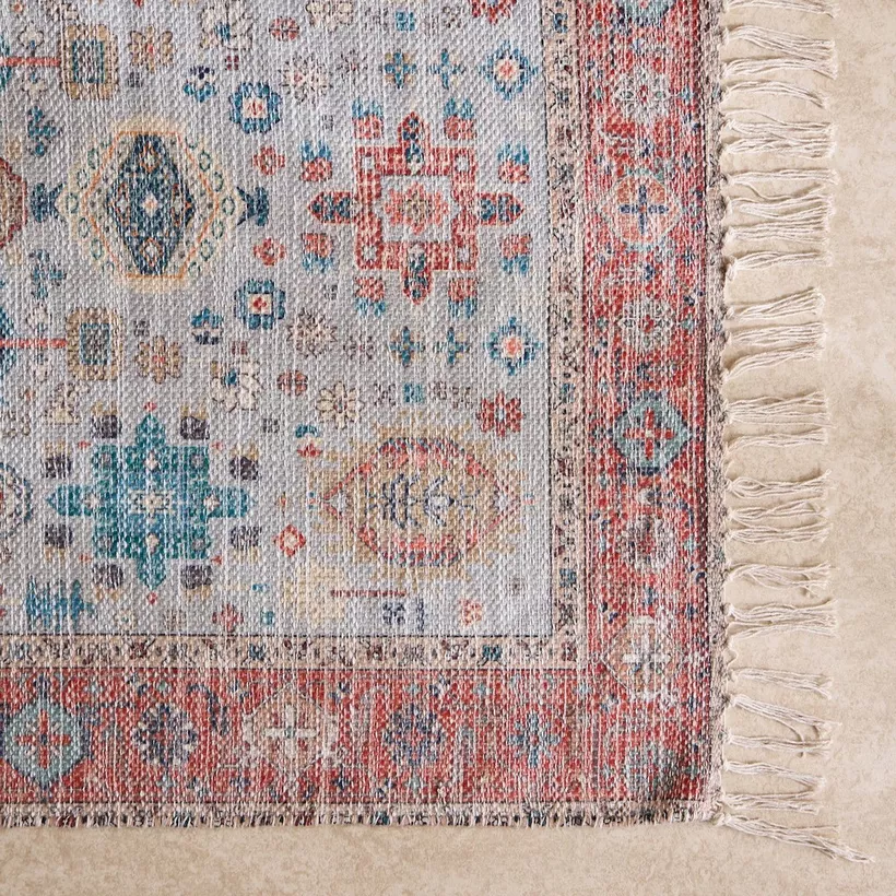 Glimmer Benza Handmade Printed Dhurrie - 60x90 cm - Image 4