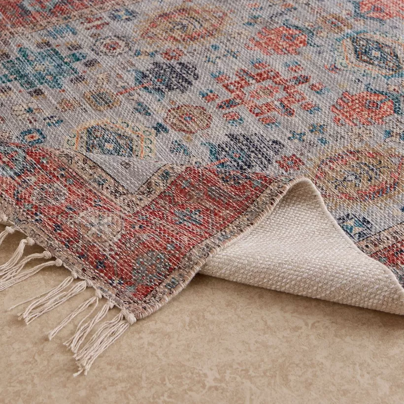 Glimmer Benza Handmade Printed Dhurrie - 60x90 cm - Image 5