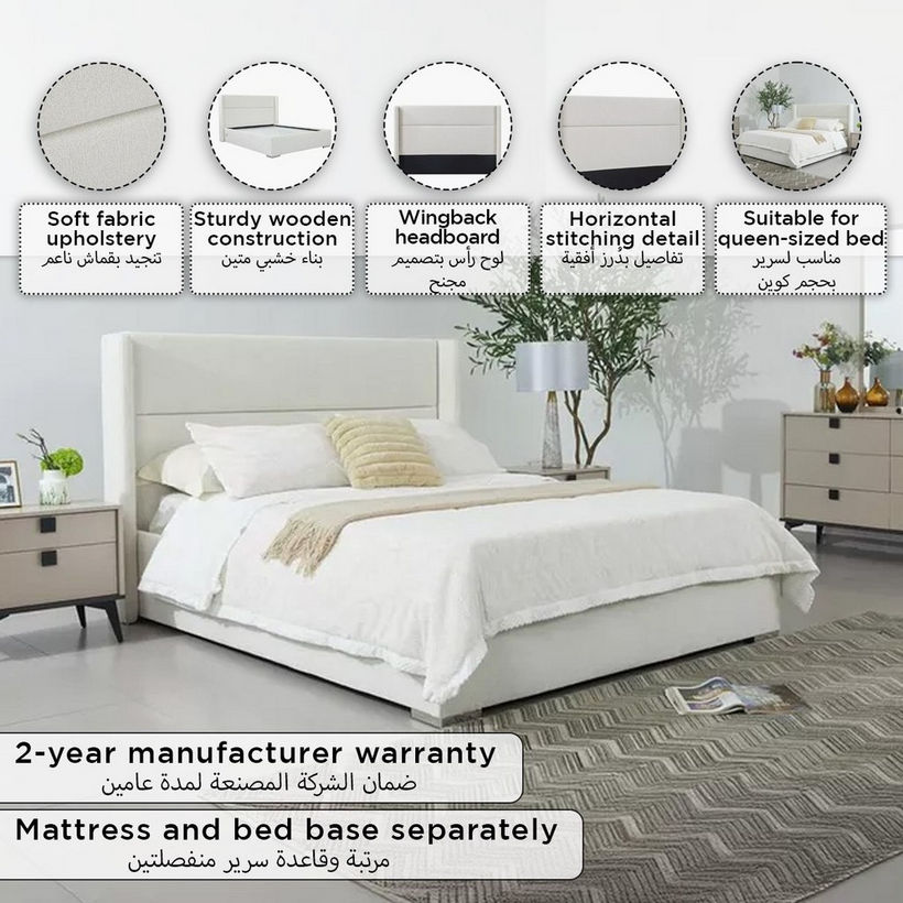 Orion Ray Wing Upholstered Queen Headboard - 160x200 cm - Image 2