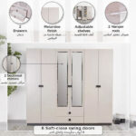 Orion Ray 6-Door Wardrobe with 2 Drawers and 2 Mirrors