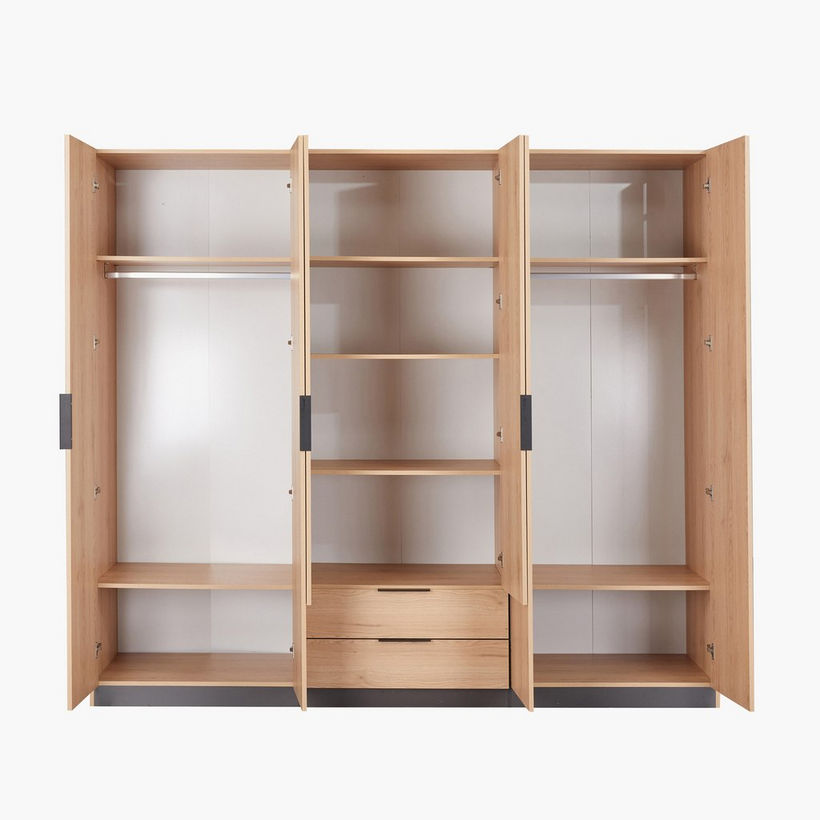 Orion Chester 6-Door Wardrobe with 2 Drawer and 2 Mirrors - Image 4