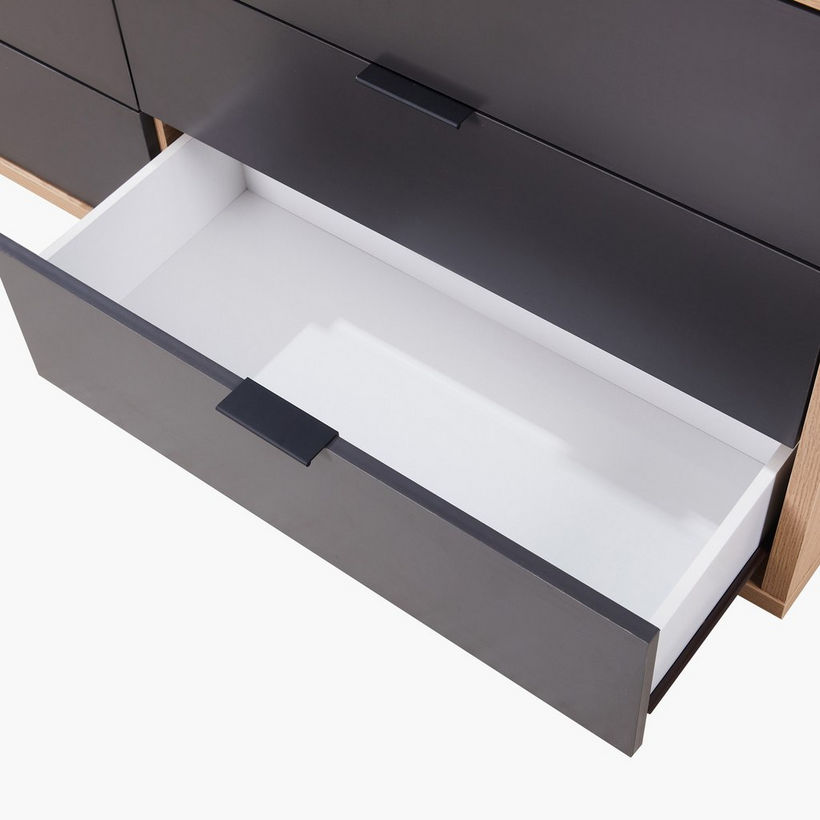 Orion 6-Drawer Chester with Open Shelf Dresser - Image 6