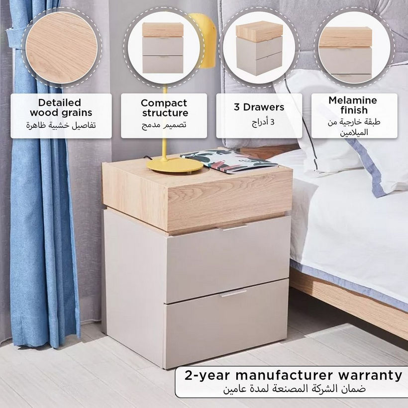Orion Modena 3-Drawer Nightstand - Image 2
