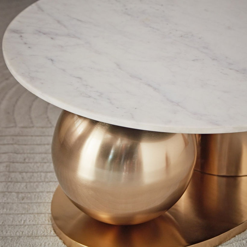 Cavon Gizza NXT Genuine Marble Top Coffee Table - Image 4